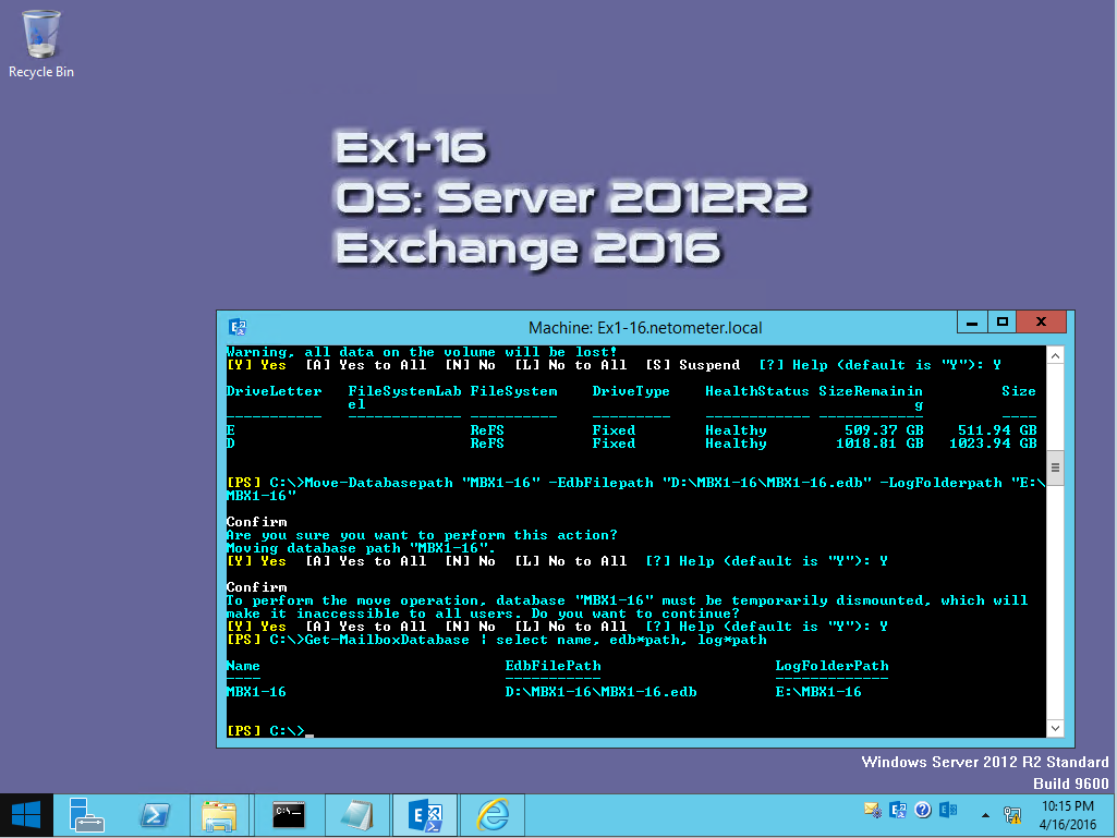 Exchange 2016 Initial Configuration